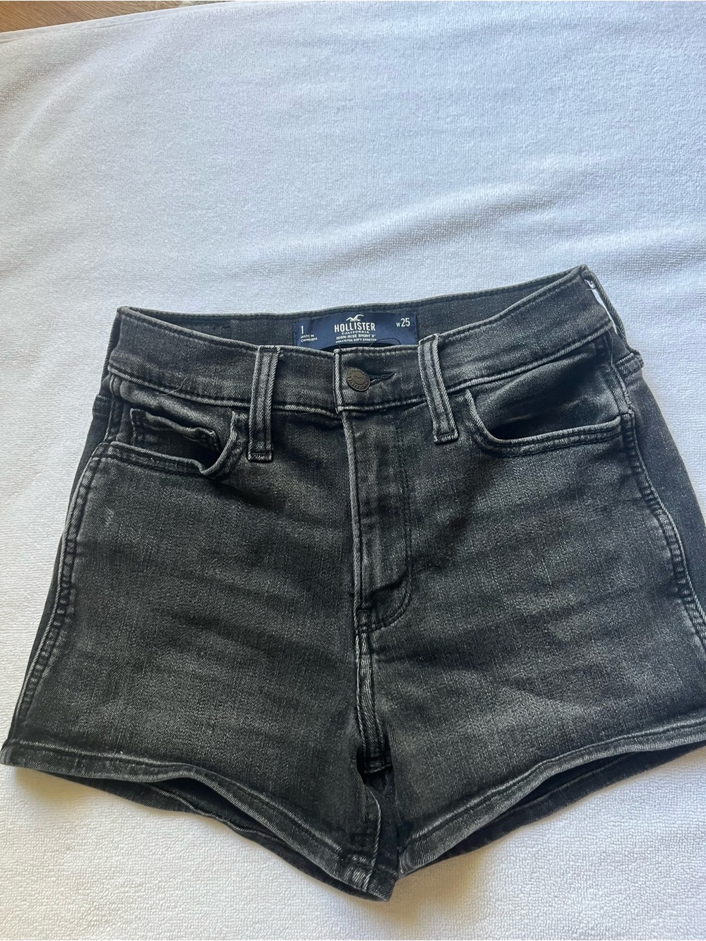 Hollister Black High-Rise Denim Shorts